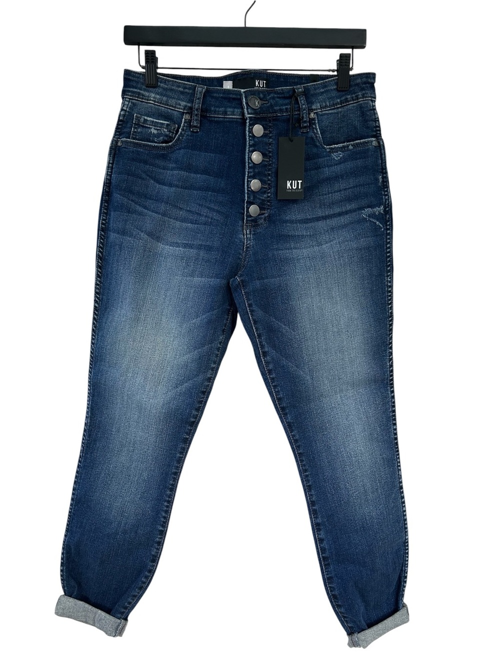 KUT FROM THE KLOTH Donna Fab Ab High Rise Button Fly Skinny Blue Jeans NEW 8